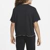 Nike Футболка Dri-FIT с цветными блоками, логотипом и оборкой по низу, с круглым вырезом и короткими рукавами, детские топы, черная DQ4392-010