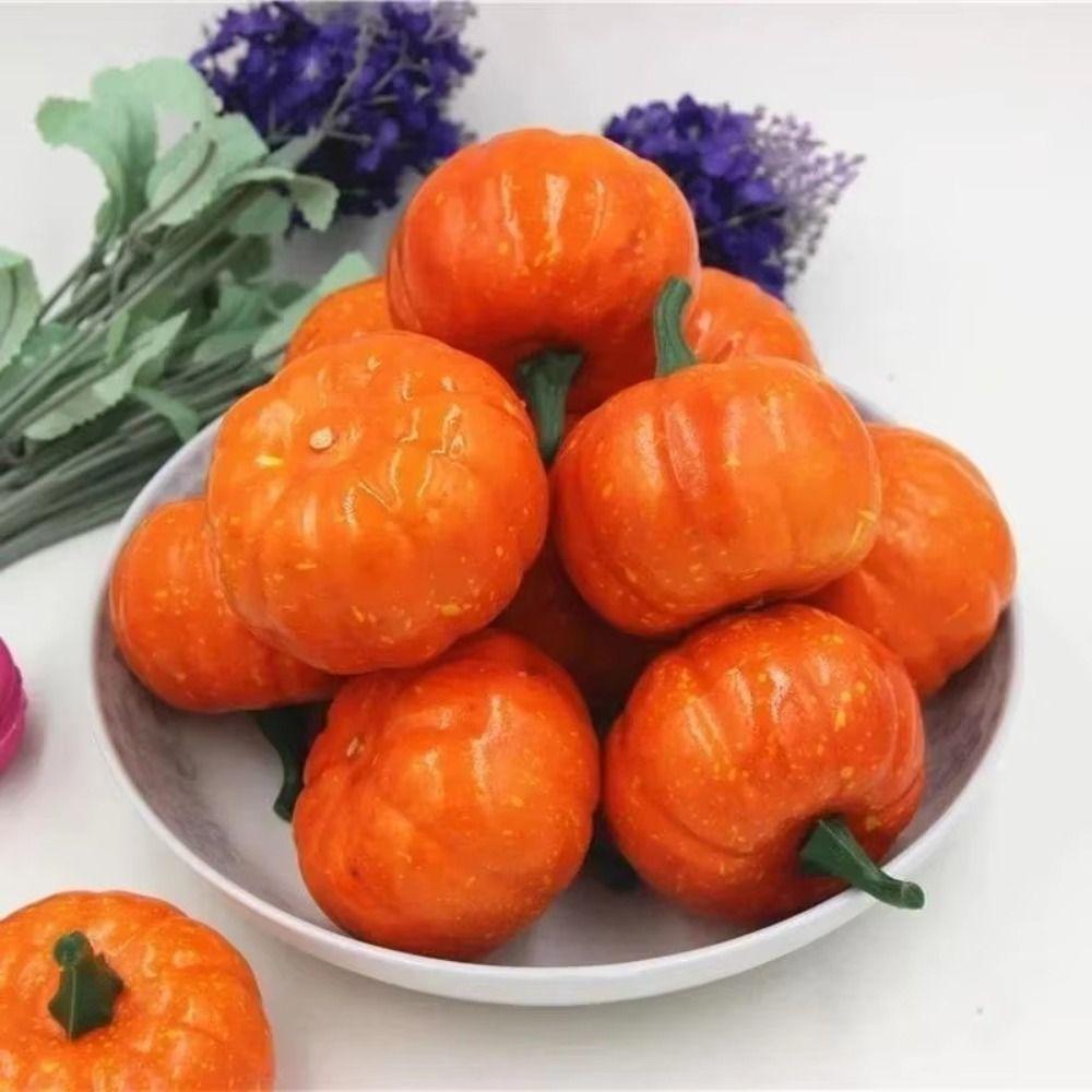 5PCS Foam Artificial Pumpkin Mini Size Halloween Decorate Pumpkins Household Decoration