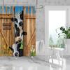 1Pc Cow Print Waterproof Shower Curtain Bathe Partition Curtains Multiple Sizes 12 Hooks Easy Installation Privacy Protection