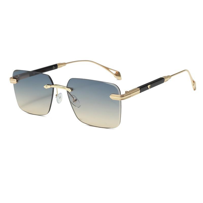 Retro Square Sunglasses Women'S Personality Rimless Driving Sunglasses Men'S Glasses