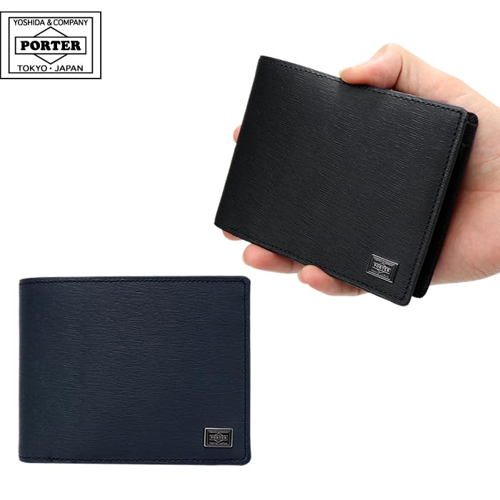 ТЕКУЩИЙ Текущий кошелек Двойной кошелек [Porter] (Натуральная кожа, темно-синяя)
