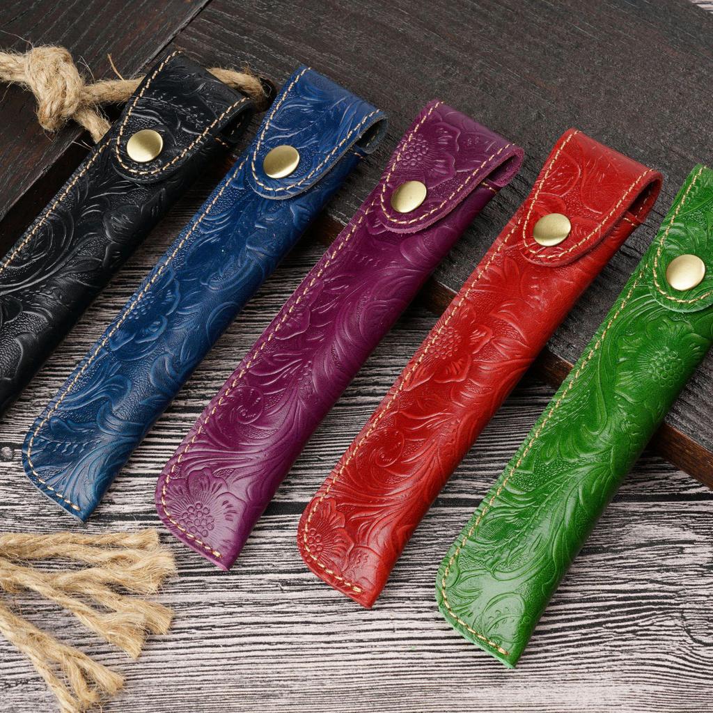 Genuine Leather Handmade Retro Pen Sleeve - Personalized Fountain Pen Case & Creative Gift