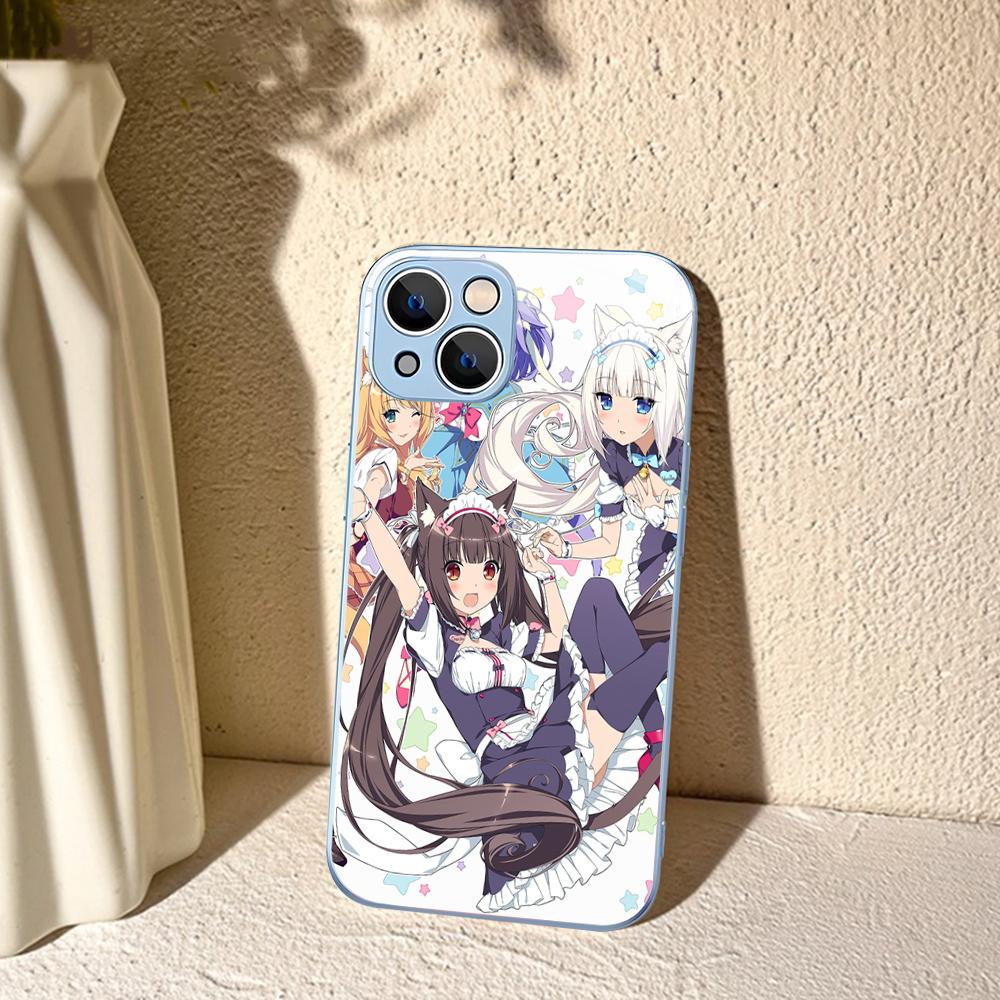 Чехол для телефона Nekopara Chocola Vanilla для iPhone 14 13 12 Mini 11 Pro XS Max X XR 14 Plus Закаленное стекло