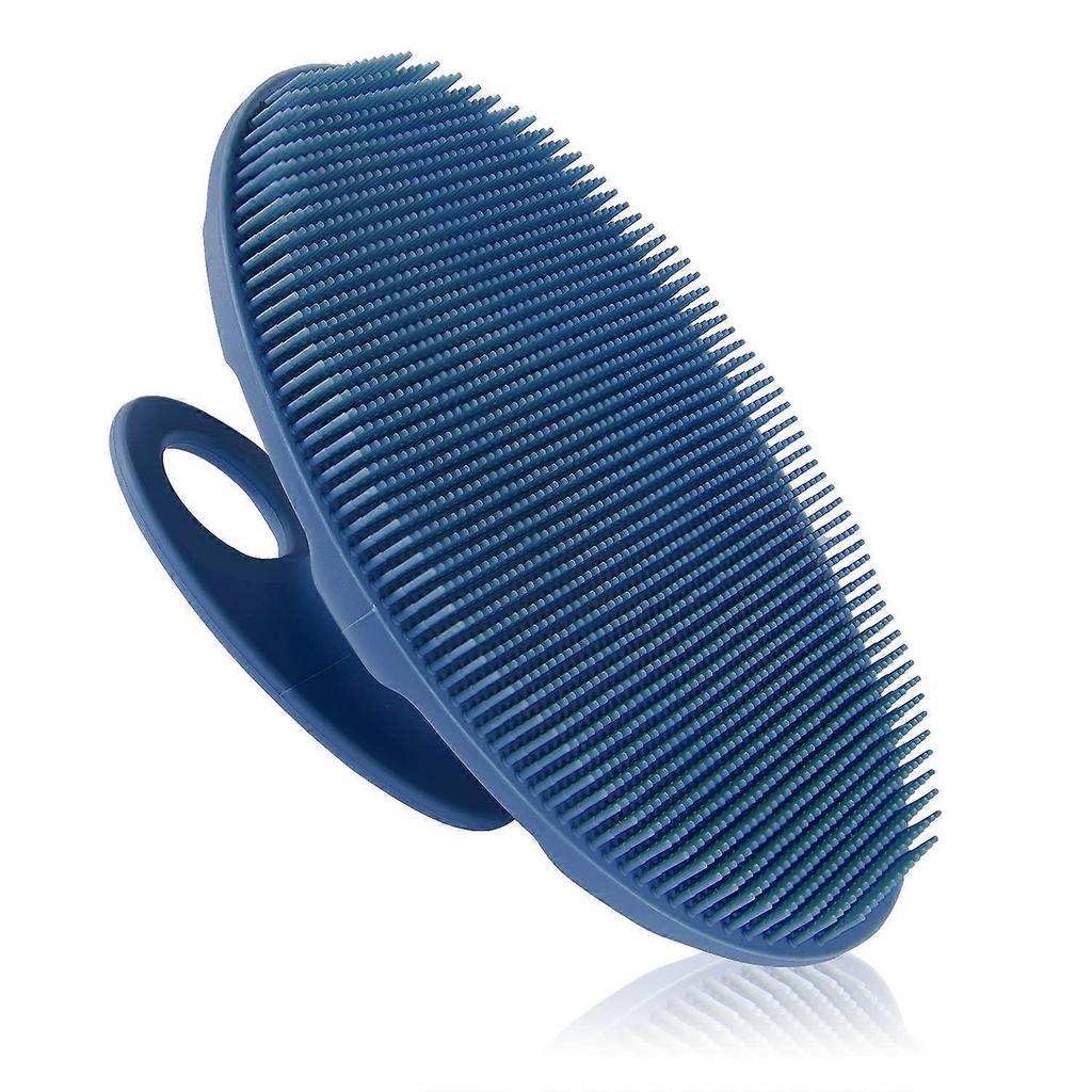 Soft Silicone Body Cleansing Brush Shower Gel, Gentle Exfoliation and Massage Suitable for All Skin Types (Blue)