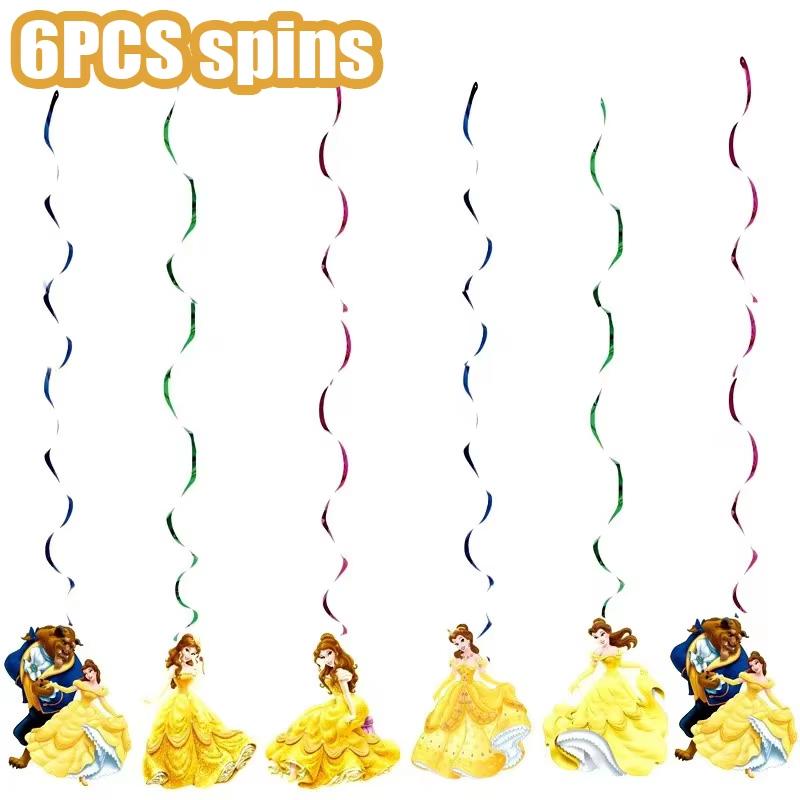 Beauty And The Beast Party Decoration Birthday Backdrop Belle Princess Paper Cup Plate Balloons For Girl Favor Gifts Baby Shower