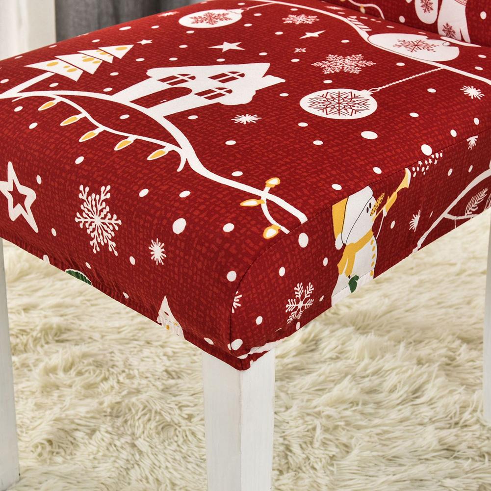 Рождественские чехлы на стулья для столовой, моющиеся, эластичные чехлы-накидки на стулья, съемные чехлы на стулья для праздничного декора