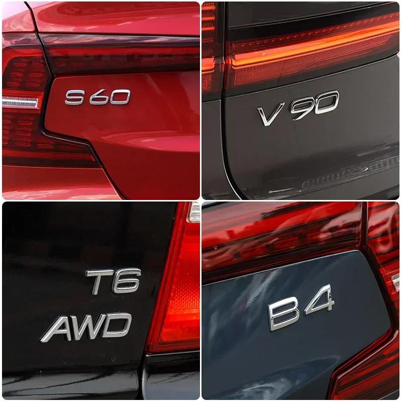 3D Автомобильная наклейка XC90 AWD D2 D3 D4 D5 D6 D7 T8 V8 Объем Двигателя Шильдик Наклейка на Заднюю Часть Для Volvo V40 V60 S60 C30 S90 Аксессуары