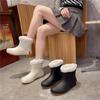 Rubber Shoes Women Warm Waterproof Rain Boots Fashion Slip-on Non-slip Ankle Booties 2024 New Waterproof Work Short Boots Woman