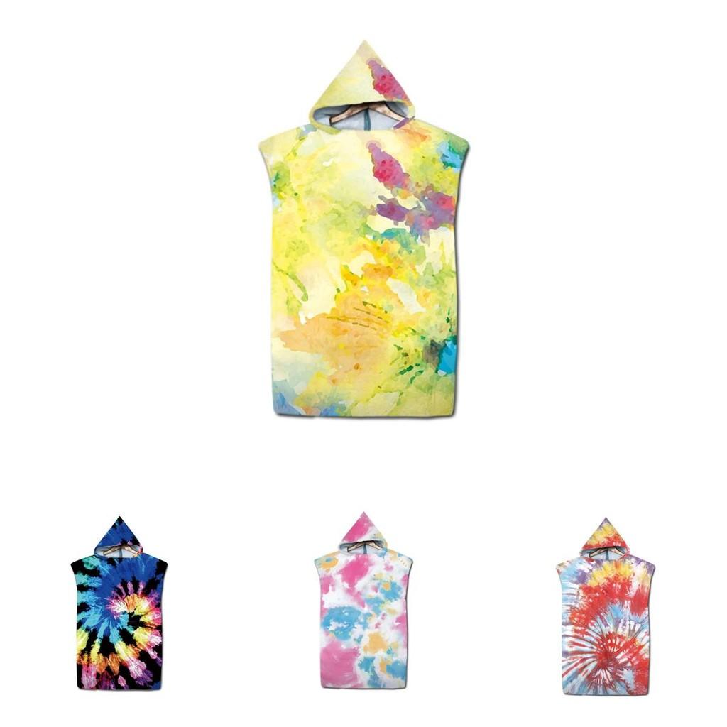 Стильный пончо-полотенце с узором для пловцов и отдыхающих на пляже