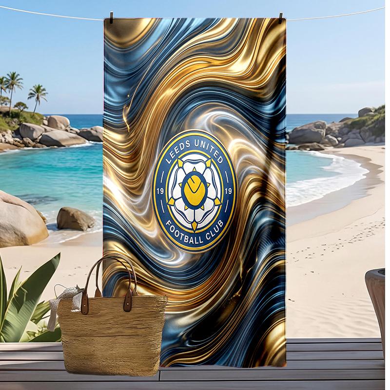 Пляжное полотенце с принтом футбольного клуба Leeds United, большое, мягкое, быстросохнущее, для пляжа, кемпинга, плавания