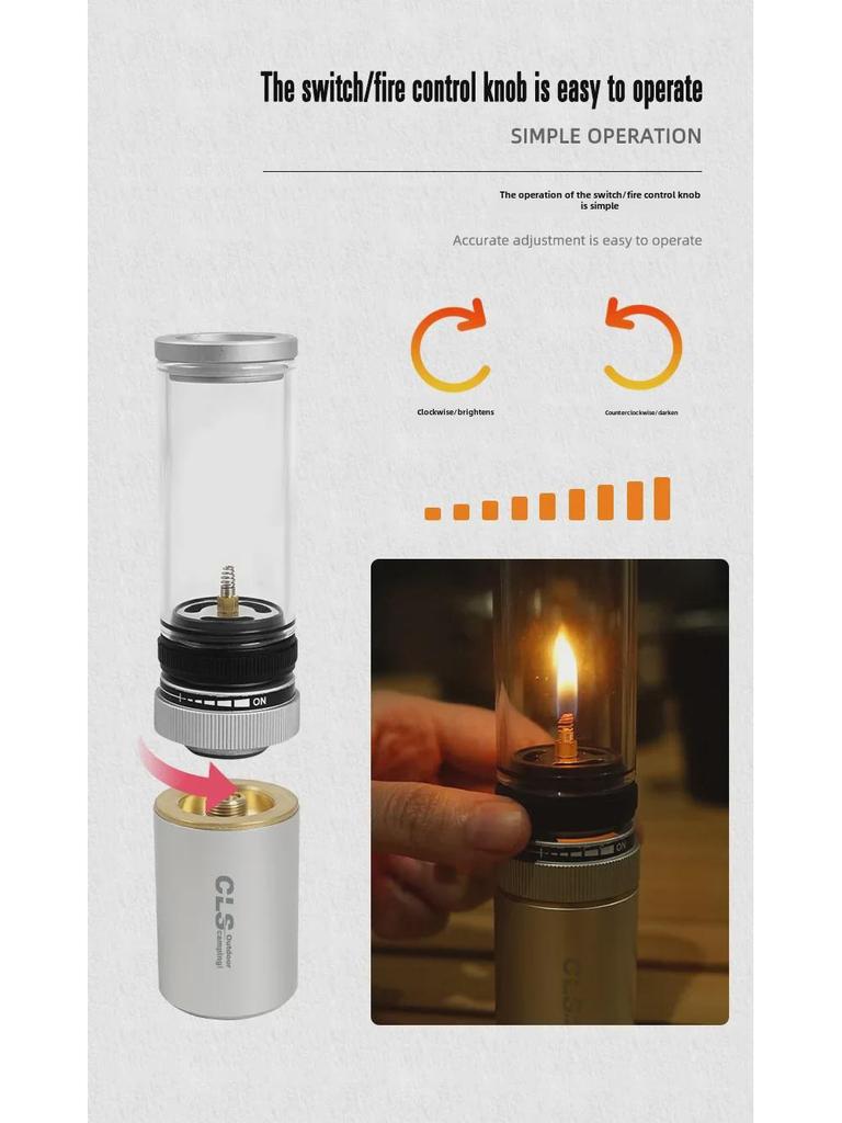 CLS Портативная наружная газовая лампа-свеча для кемпинга 