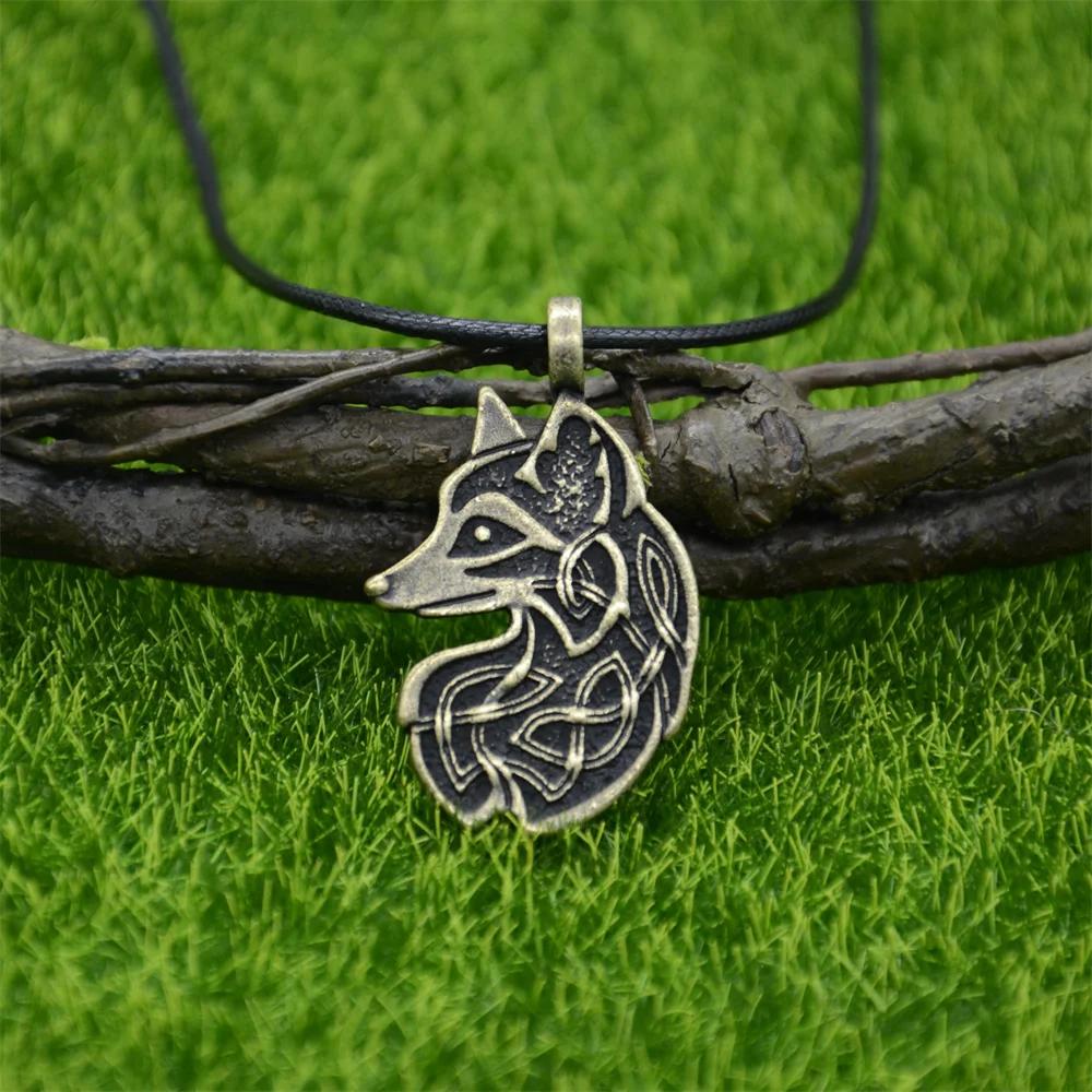 Славянский лис Кулон Viking Jewelry Ожерелье для мужчин Готические животные Аксессуары Ручная работа Норвежский амулет