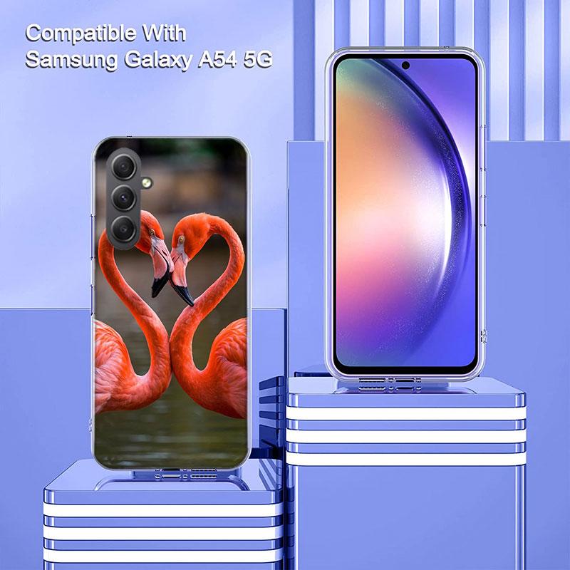Flamingo Love Phone Case for Samsung A16 A26 A36 A56 A17 A37 A57 A07 A06 A02S A03 A04S A05S Galaxy Note 20 10 A50S A71 A51 A31 A