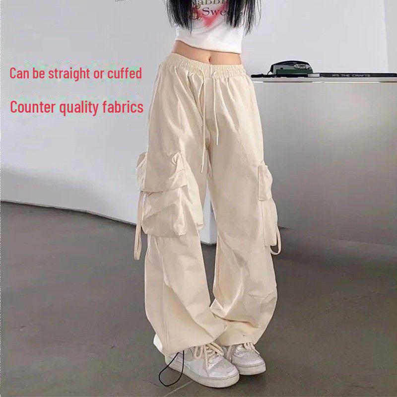 Плотный комбинезон в американском стиле 2024 года: Женский тренд осень/зима, повседневные универсальные прямые широкие брюки свободного кроя для мужчин