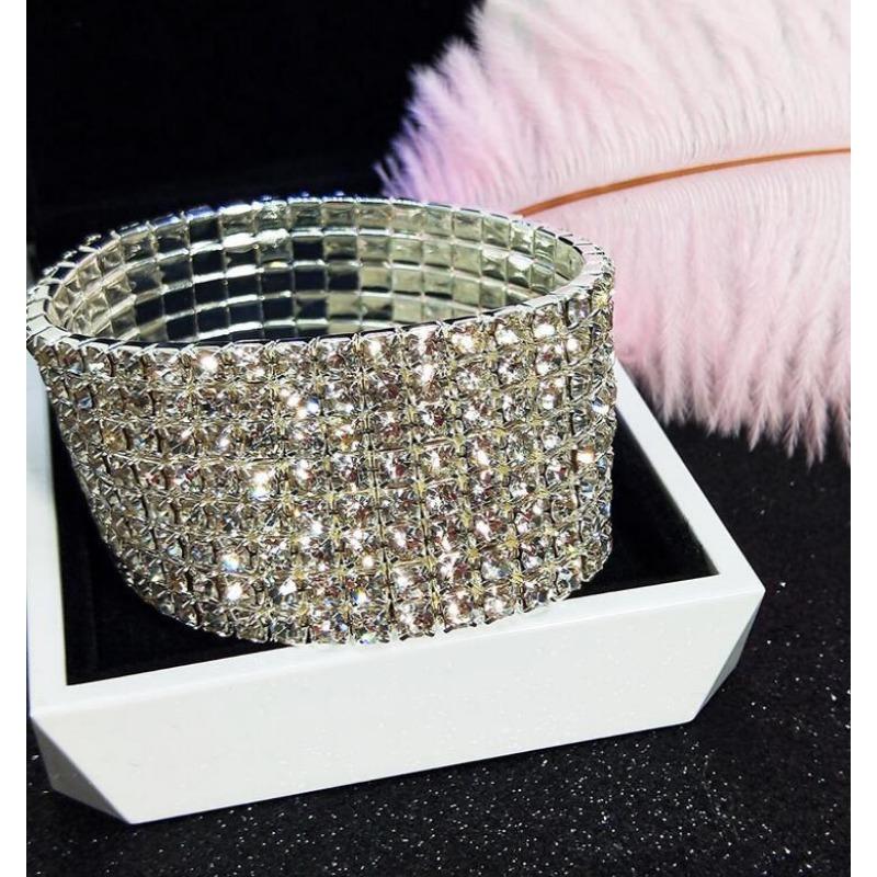 Diamond Versatile Temperament Bracelet for Women's Cold Style Fashion Bracelet Korean Version Simple and Versatile Elastic Bracelet