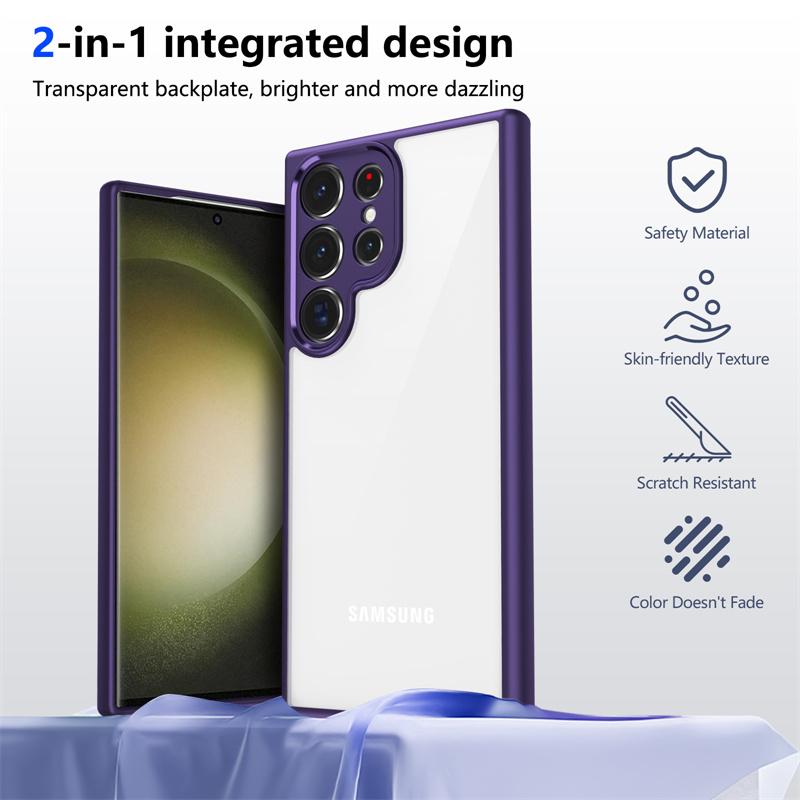 High Quality Transparent Acrylic Back Case for Samsung iPhone Xiaomi Redmi for Samsung Galaxy S25 S24 Ultra S23 FE A56 A36 A55 A35 Cover Silicone TPU