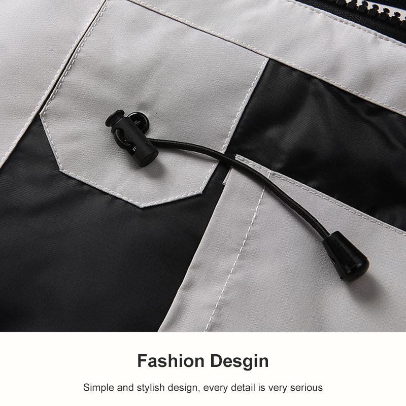 Hooded Short Down Jacket Men's Winter Trendy Workwear Top Profile Thickened White Duck Down Coats with Thick Fur Collar