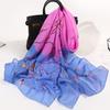 160*50cm Women Flower Print Long Soft Wrap Scarf Simulation Silk Shawl Scarves