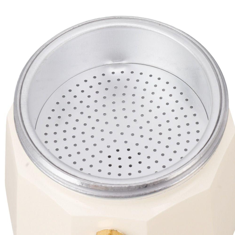 Aluminum Alloy Stovetop Moka Pot White Color Stovetop Espresso Maker Moka Coffee Maker  Quick Pot