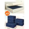 6 роскошных темно-синих коробок для хранения большого размера 64 х 45 х 22 см