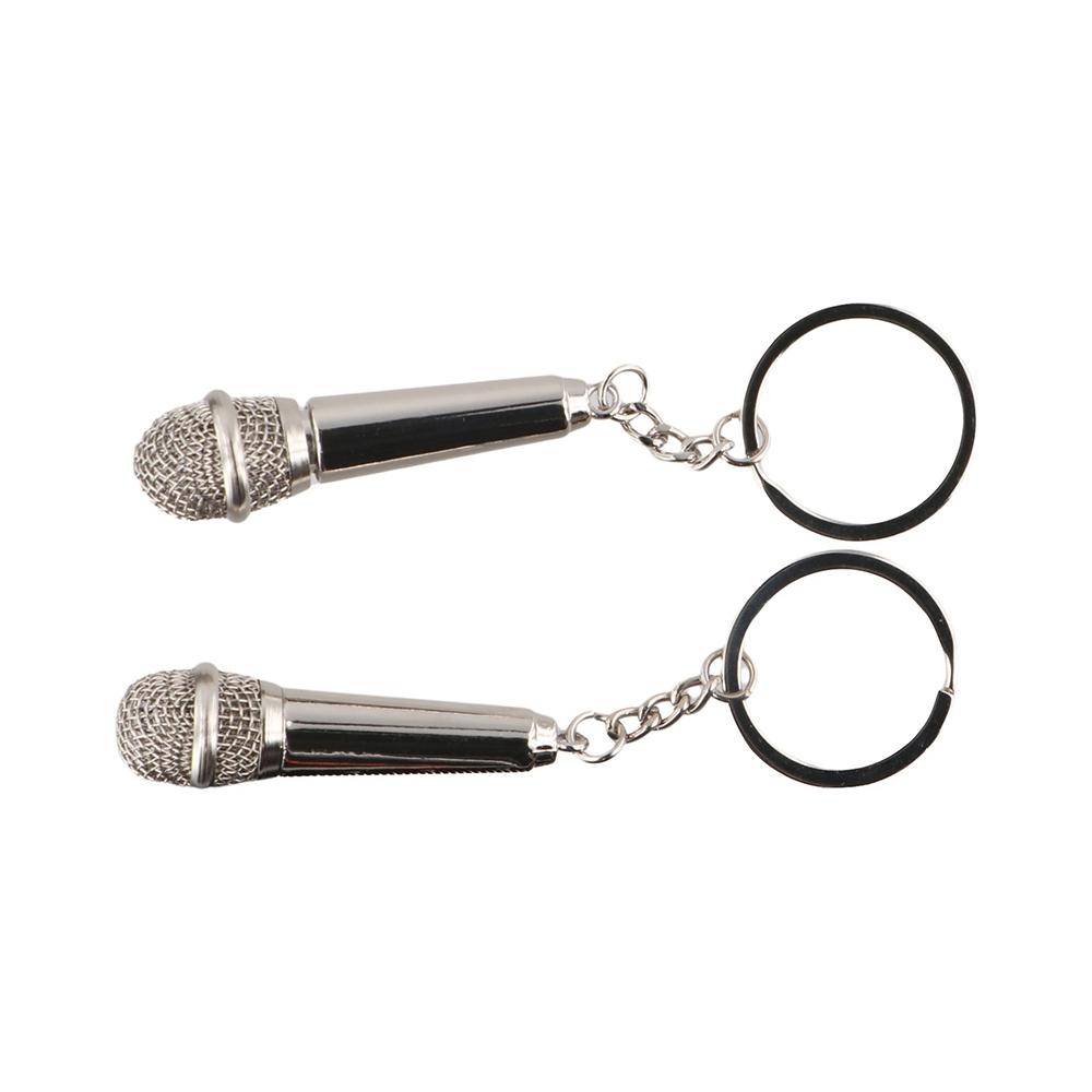 Fashion Car Key Holder Personalized Pendent Key Chain Microphone Key Ring Music Gifts Key Chain