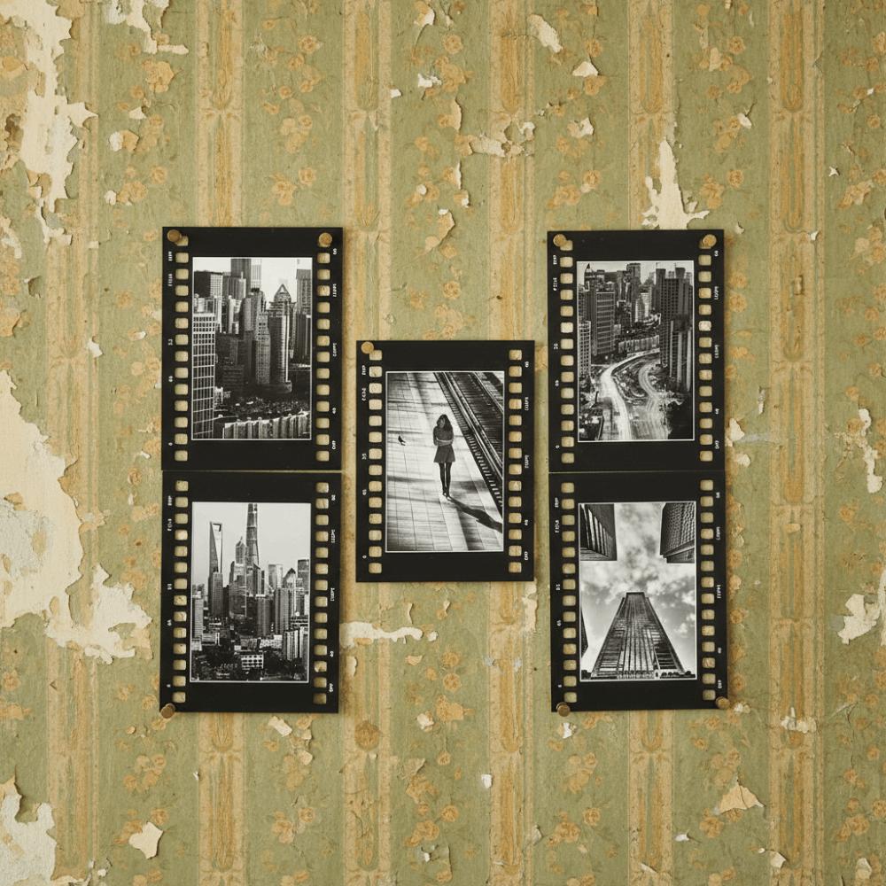5PCS Square Film Paper Photo Frame 6 in/7 in Collage Frame Movie Film Frame Wall Decoration