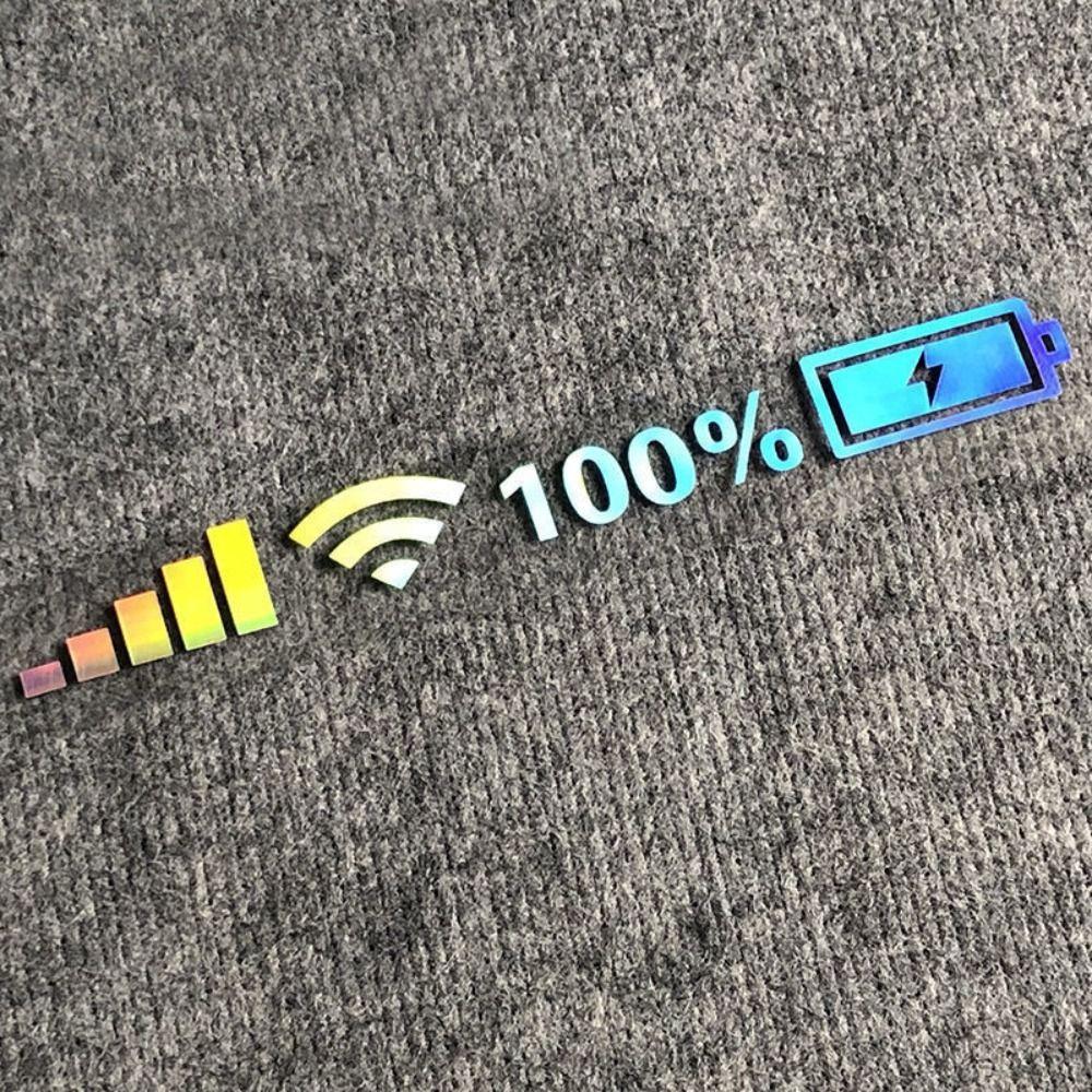 Белый лазерный автомобильный аккумулятор, световая наклейка, 100% Wi-Fi, сигнальная наклейка уровня заряда батареи, индивидуальные наклейки на заднее лобовое стекло