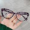 Fashion Women Small Frame Leopard Print Anti-UV Blue Rays Glasses Computer Goggles Ultra-light Eyeglasses Flat Mirror Eyewear