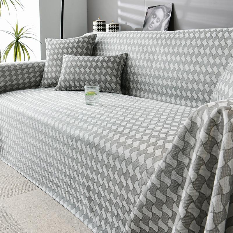 Летняя ткань для чехла на диван из ледяного шелка, простая и с легкой роскошью, с передовым чувством, целое нескользящее полотенце с полным покрытием, современное высококлассное полотенце для дивана