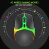61-клавишный RGB проводной игровой комплект клавиатура и мышь, немеханическая мембранная, черно-белый, с семицветной мини-подсветкой