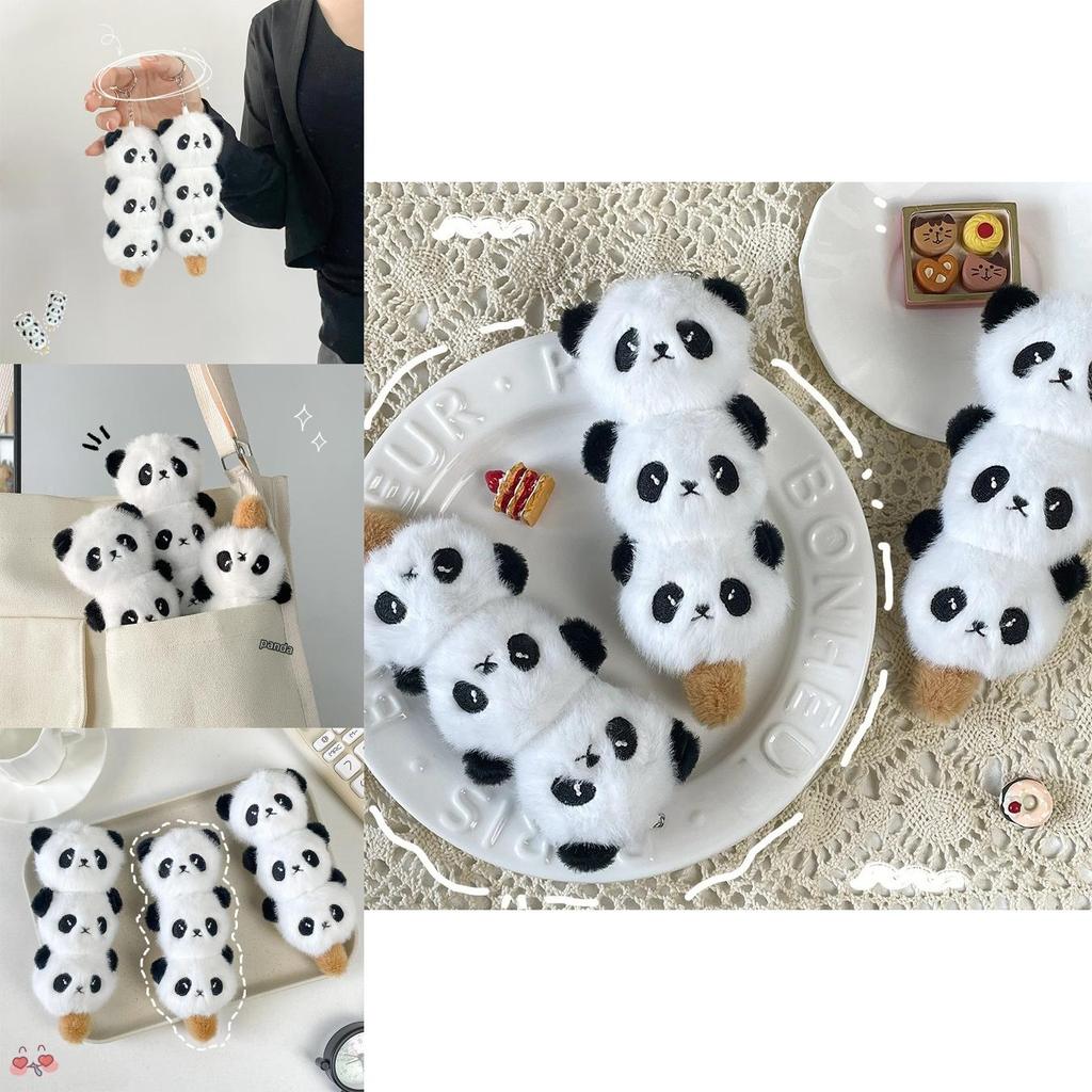 Cute Plush Cartoon Panda Backpack Charm With Lollipop Design Adorable Child Toy