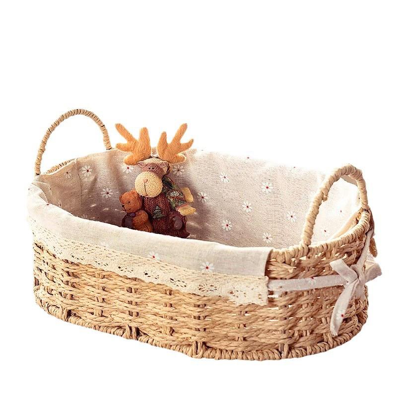 1 шт. с подкладкой практичная ручная плетеная современная корзина для хранения простота настольного хранения кружево ротанг