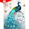 Алмазная Алмазная картина Павлин, Алмазная вышивка, животное с круглыми стразами, картины, искусство