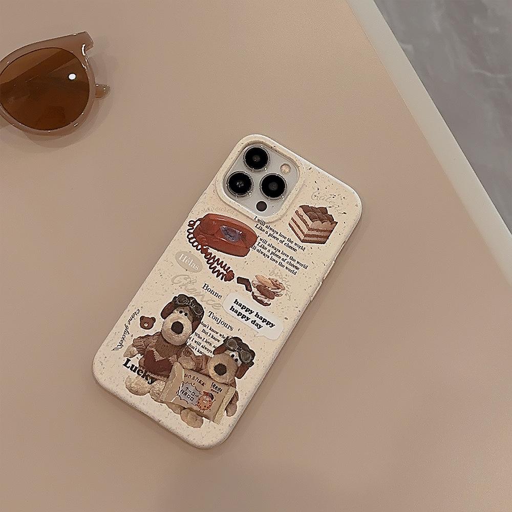 Retro ins phone case for dogs suitable for iPhone 17 Pro Max, iPhone 15, iPhone 13, matte, anti-drop, soft for iPhone 16, iPhone X