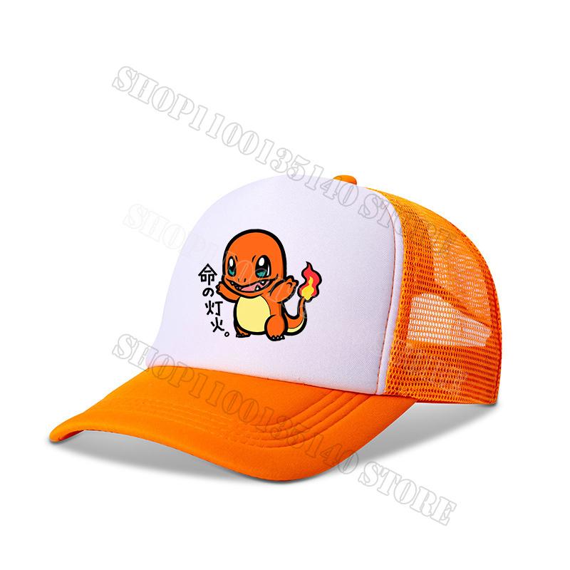 Pokemons Baseball Cap Anime Cartoon Printed Sunshade Peaked Caps Kids Adult Summer Breathable Sunhat Cute Boys Girls Mesh Hats