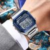 FOXBOX Men's watches Luxury LED Luminous Date Wristwatch Waterproof clock Casual quartz wristwatch watches for men reloj