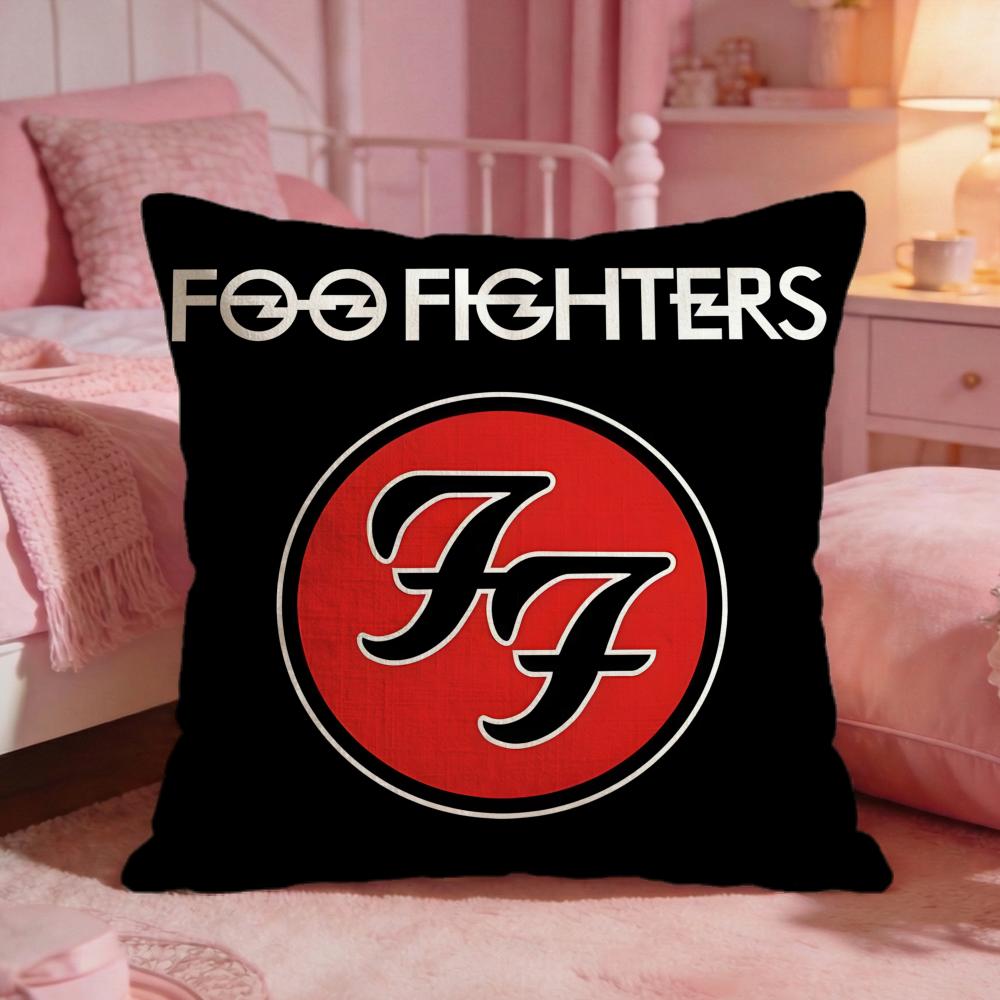 band fFoo Fighters Cushion Cover Premium Comfort Reversible Pillow Cove Two in One Design for Any Room  Car Interior
