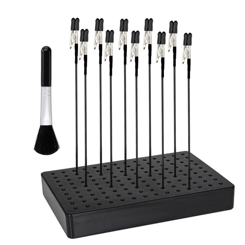 ABS Stainless Steel Figure Painting Support With Brush Set Secure Drying Platform For Miniature Models And Crafts