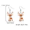 Christmas Deer Acrylic Earrings With Geometric Design For Holiday Party Wear