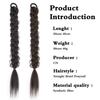 LISI HAIR Synthetic 16inch Braided Ponytail Hair Extensions Black Ponytail Wig High Temperature Fiber Wig For Women Cosplay Use