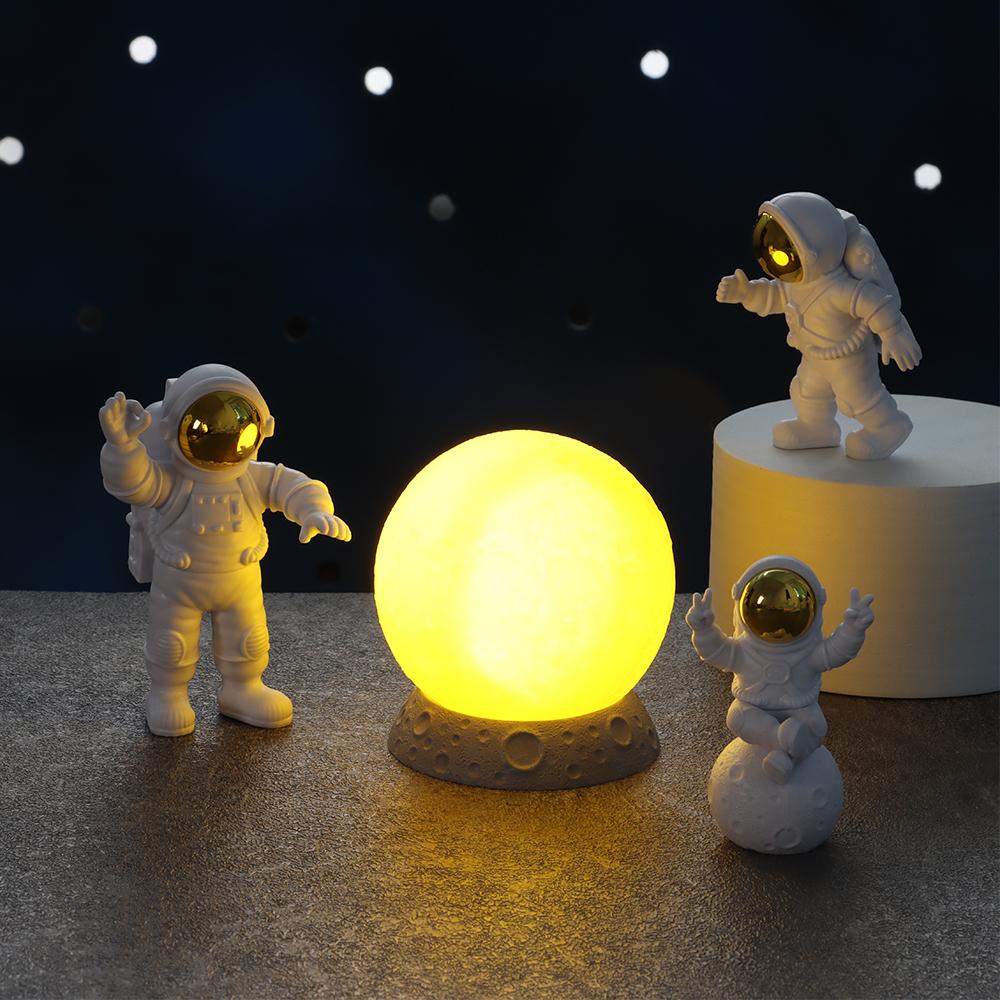 Торт на день рождения Космос Статуэтки космонавтов Украшения астронавтов со скульптурой Луны Фигурки космонавтов