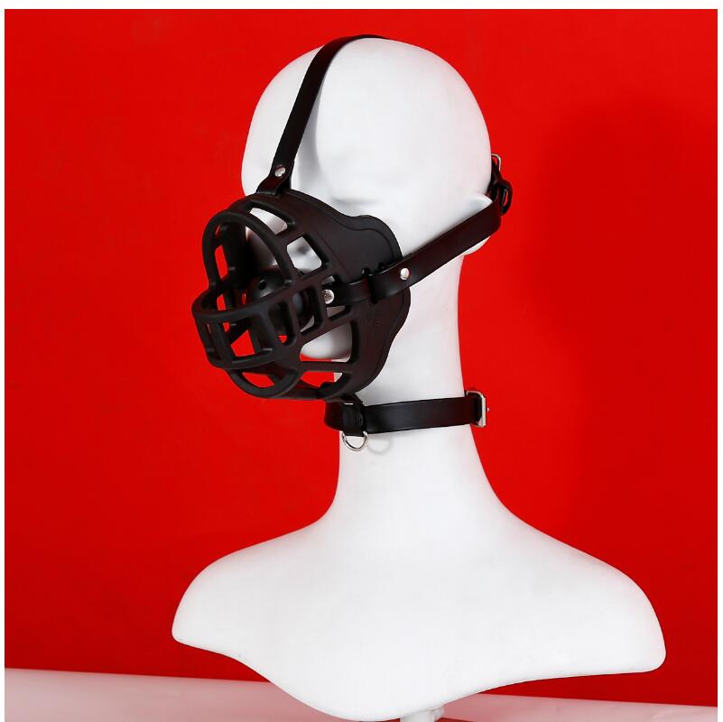 VaHppy Flirting Toys for Couples Mouth Stopper "Mouth Ball" Headgear Mask 2in1 PU Dog's Pig's Mouth Cosplay Dog Slave SM
