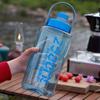 High-Capacity Plastic Fitness Water Bottle with Handle - Heat Resistant, for Men and Women