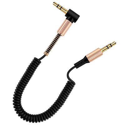 1,8-метровый пружинный аудиокабель AUX 3,5 мм для автомобиля, наушников, динамиков и микрофонов