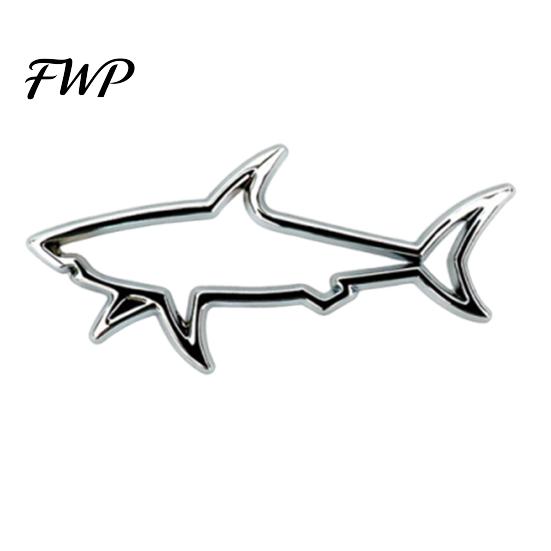 Wear-resistant Car Badge Zinc Alloy Shark Sticker 3D Hollow Out Animal Decal Body for Vehicle Side Creative Motorcycle Electric Vehicles Non-fading