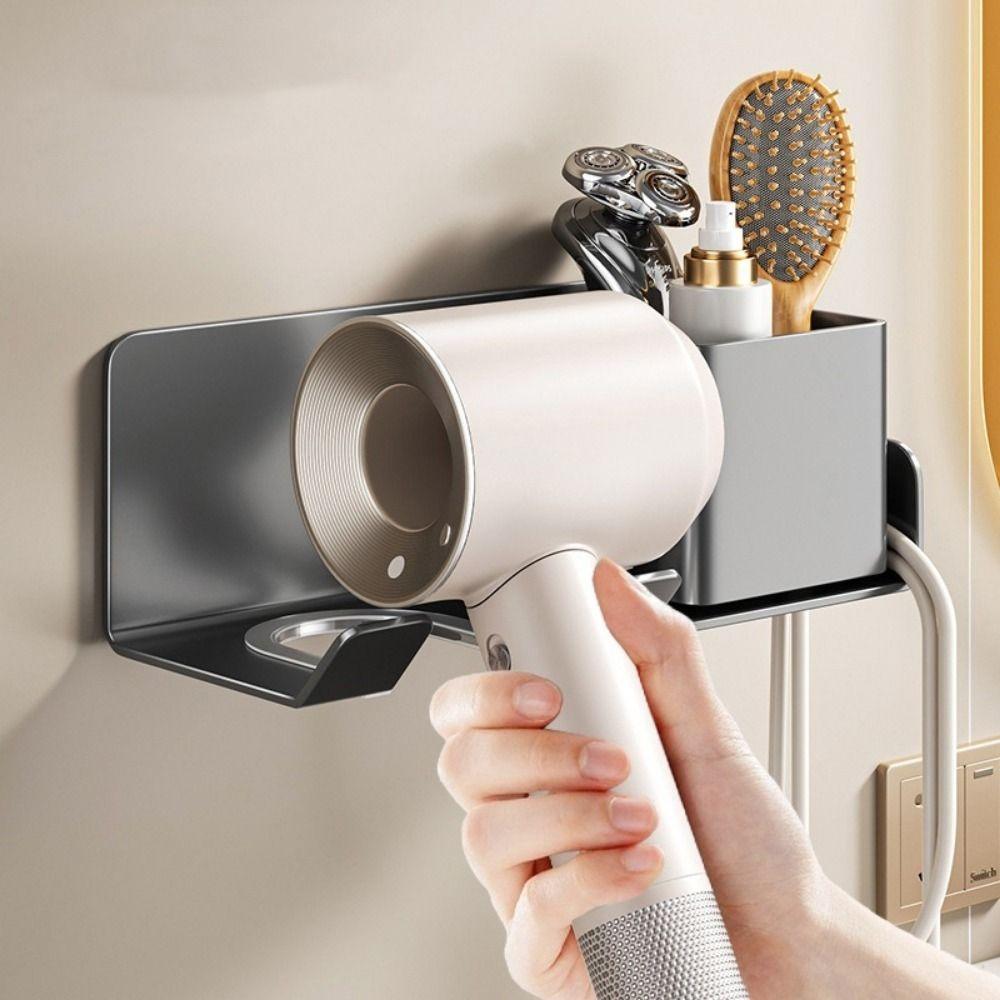 Carbon Steel Bathroom Tissue Holder Wall Mounted Tissue Rack Hair Dryer Holder Bathroom Use