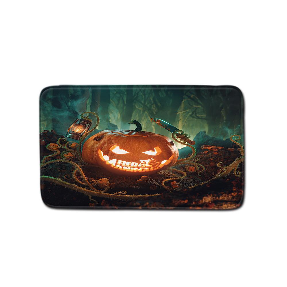 Halloween Shower Curtain Floor Mat Combination Four-Piece Set Kitchen Absorbent Non-Slip Carpet Bedroom Door Mat