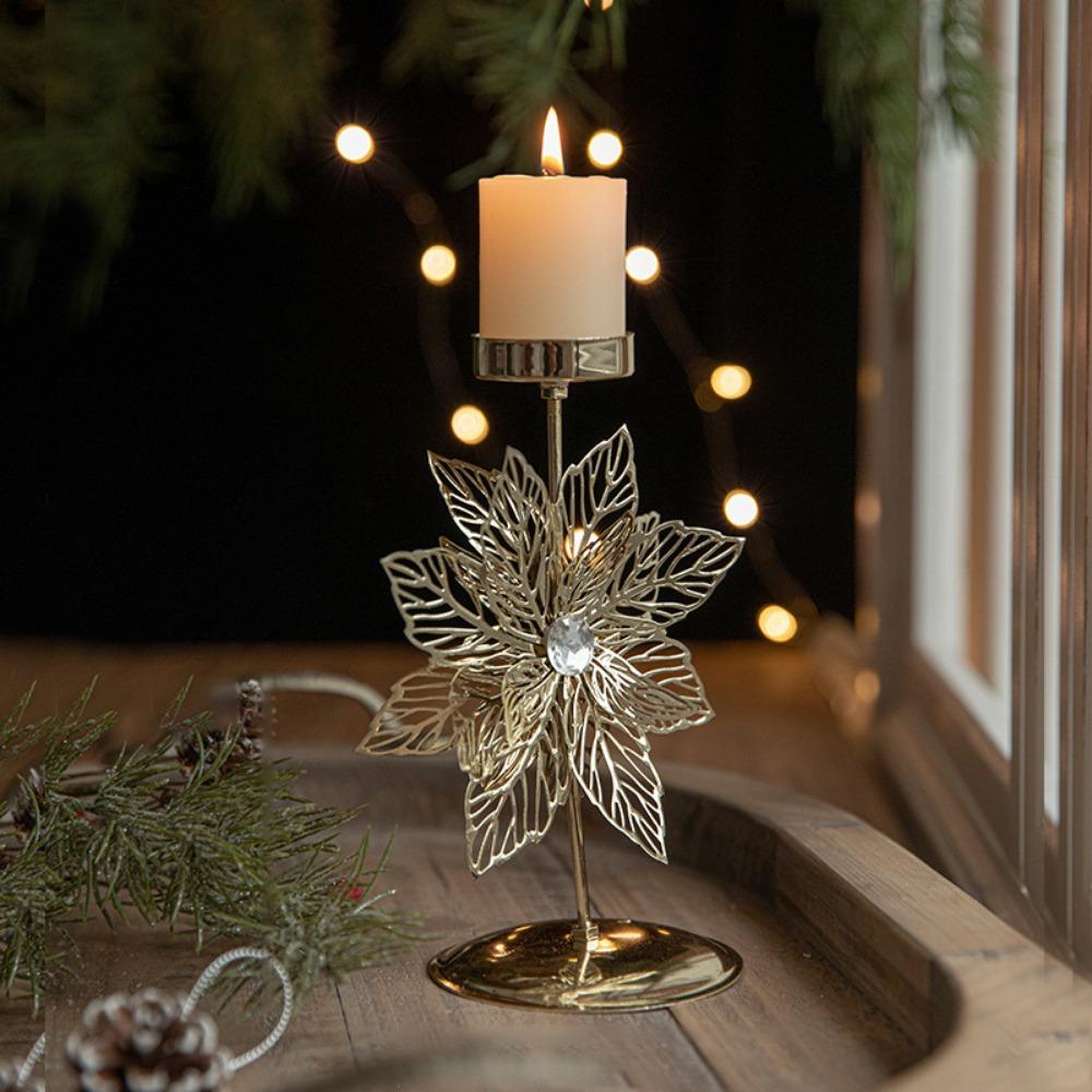 Decorative Xmas Tealight Holder Elk Christmas Candlestick Wedding Party