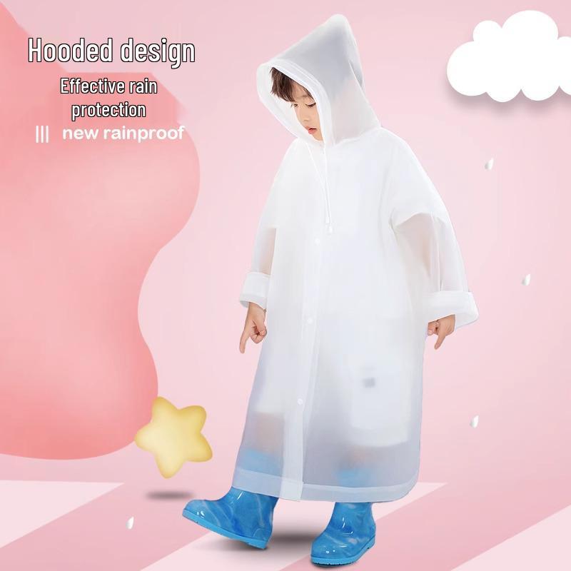 Children's and Student Long EVA Poncho – Waterproof, Disposable Raincoat for Girls and Boys