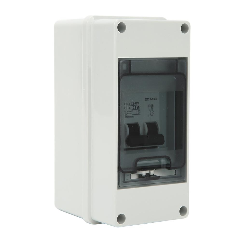 Circuit Breaker 2P 1000V DC 63A Isolation Switch with IP65 Waterproof Box for PV Solar System